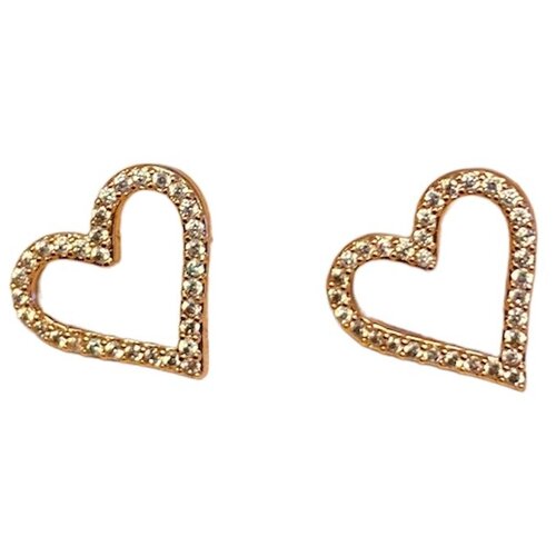 Комплект серег , бижутерный сплав, искусственный камень, размер/диаметр 12 мм., золотой