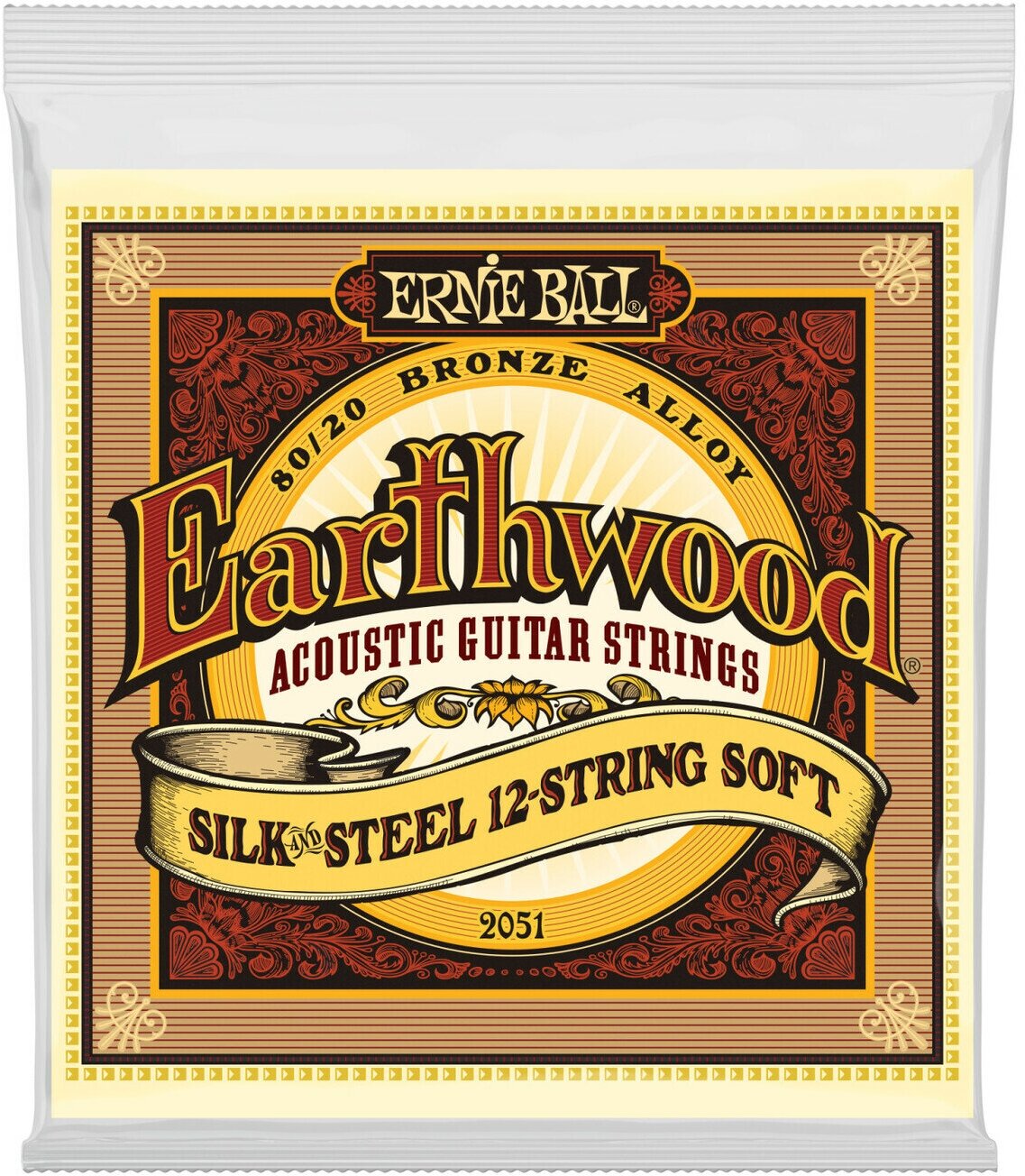 ERNIE BALL 2051 Earthwood Silk & Steel Soft 9-46 Струны для 12 струнной акустической гитары