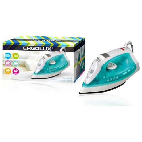 Утюг Ergolux ERGOLUX ELX-SI01-C40 аквамарин паровой электр утюг тефлон 1600Вт 220-240В аквамарин 165300₽