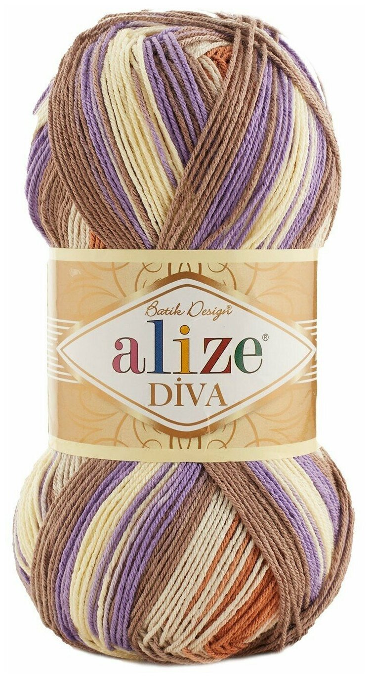 Пряжа Alize Diva Batik (Дива Батик) 7391 100% микрофибра, 100 гр, 350 м, 1 шт