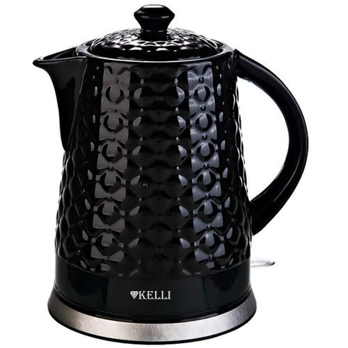 Электрический чайник, чайник Kelli, 1,8л, чайник керамический, чёрный