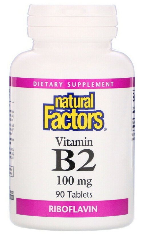 Natural Factors Vitamin B2 Riboflavin Рибофлавин (витамин В2) 100 мг 90 таблеток