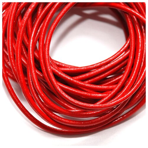 Шнур кожаный круглый 2.5 мм 3 метра для шитья / рукоделия / браслетов, цвет красный шнур кожаный круглый 2 мм 3 метра для шитья рукоделия браслетов цвет оранжево красный