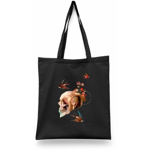 фото Сумка-шоппер унисекс каждому своё "медицина/анатомия/абстракция" черная