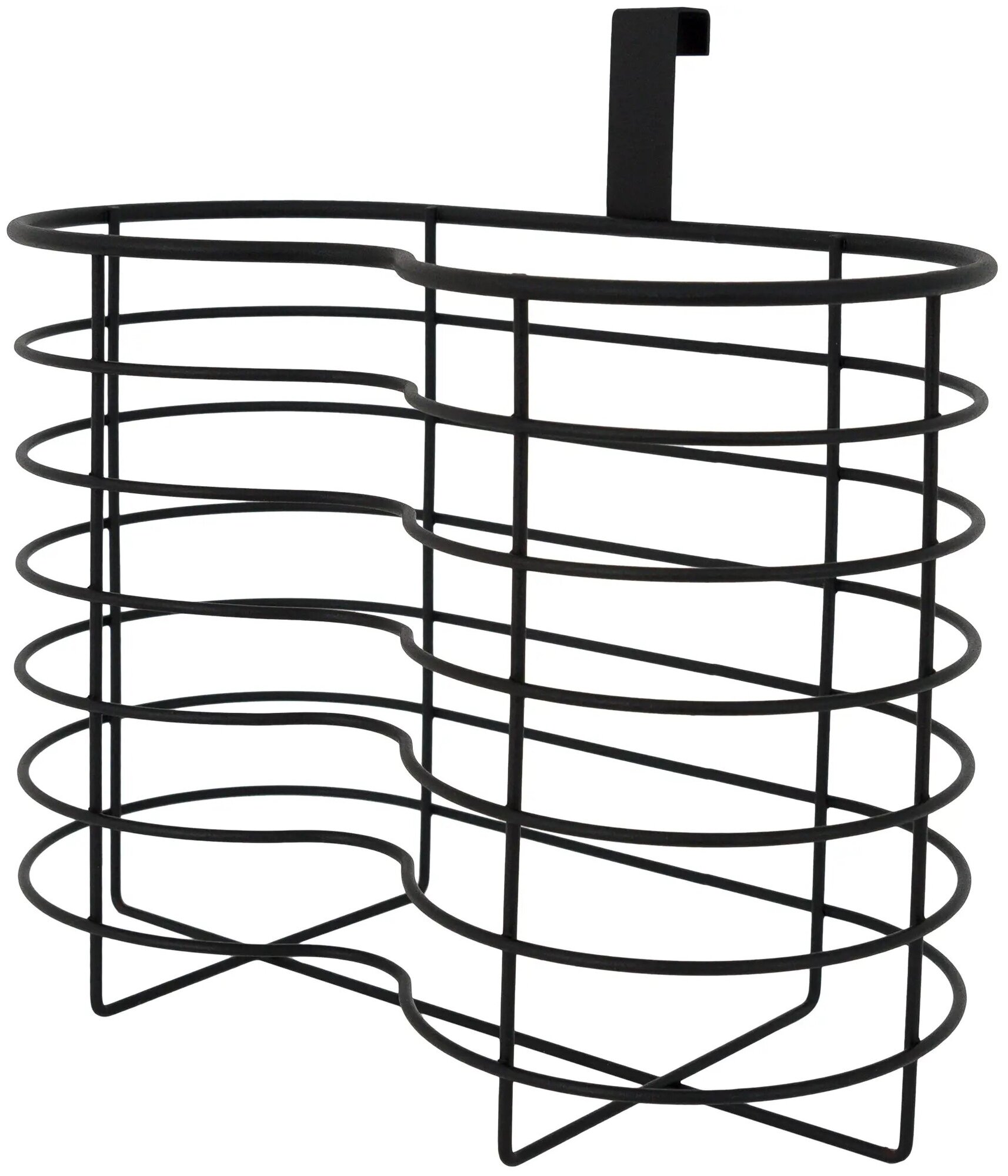 Органайзер для туалетной бумаги Ferro 4 рулона, сталь, цвет чёрный - фотография № 1