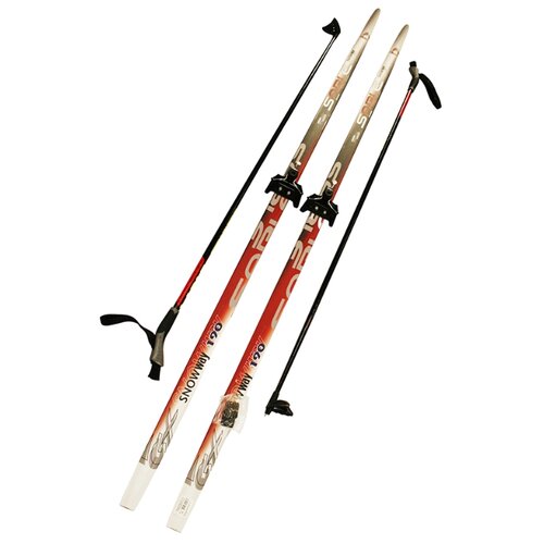 фото Лыжный комплект (лыжи + палки + крепления) 75 мм 190 степ, sable snowway red stc
