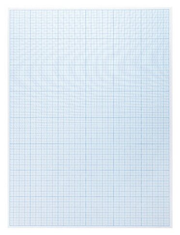 Бумага масштабно-координатная (миллиметровая), планшет, большой формат А3, голубая, 20 листов, плотная 80 г/м2