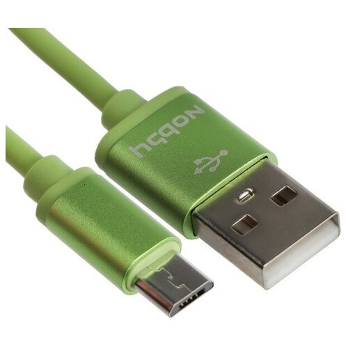 Кабель Nobby Practic DT-005, microUSB - USB, 2 А, 1 м, зеленый