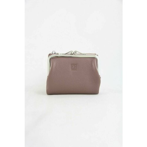 фото Кошелек vermari, натуральная кожа, гладкая фактура, на молнии, поворотный замок, 2 отделения для банкнот, розовый