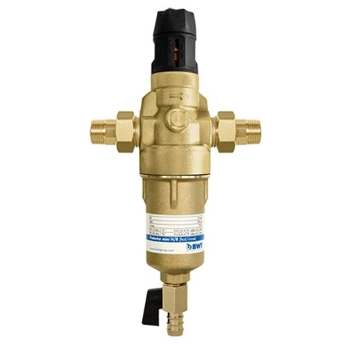 Фильтр механический очистки воды с редуктором давления BWT Protector mini H/R HWS 3/4 для горячей воды