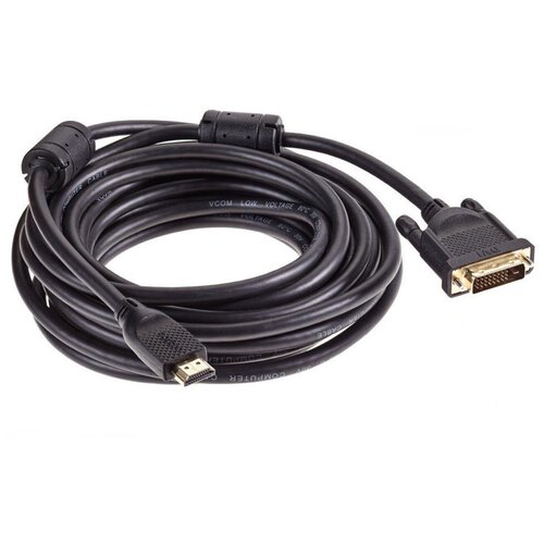 кабель hdmi dvi 7 5м vcom cg484gd 7 5m Кабель HDMI - DVI, 7.5м, VCOM (CG484GD-7.5M)