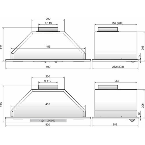 Вытяжка встраиваемая Elikor Врезной блок 52Н-400-П3Д нержавеющая сталь управление ползунковое 1 мо 989900₽