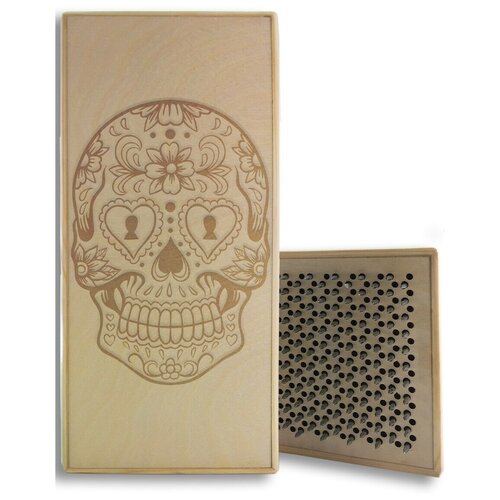 фото Доска садху с динамическими гвоздями, череп - 7 шаг 10мм светлая goodwood