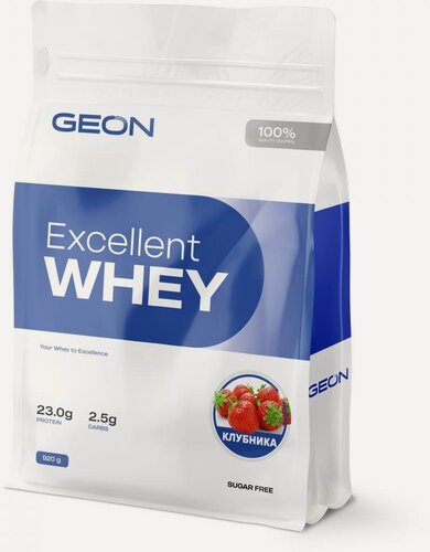 Изображение товара GEON Excellent Whey 920г (пакет) Клубника со сливками