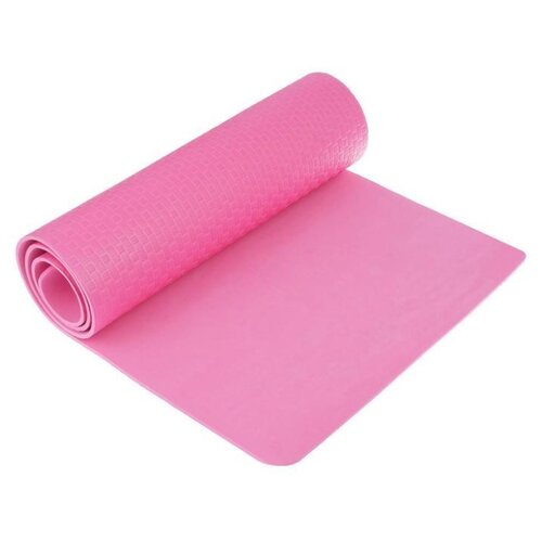 фото Коврик sangh yoga mat, 183х61х0.7 см розовый однотонный