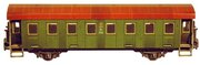 Сборная модель из картона Пассажирский вагон №287 зеленый