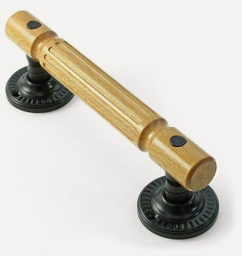 Изображение товара Ручка-скоба дверная ноэз "Винтаж 2" РС200-SL, черный матовый/бук