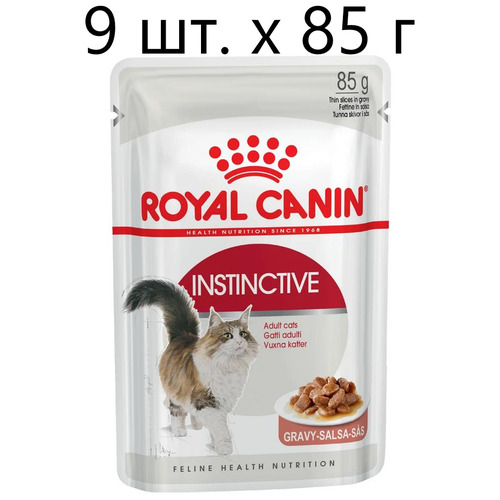 Влажный корм для кошек Royal Canin Instinctive, профилактика избыточного веса, профилактика МКБ, 9 шт. х 85 г (кусочки в соусе)