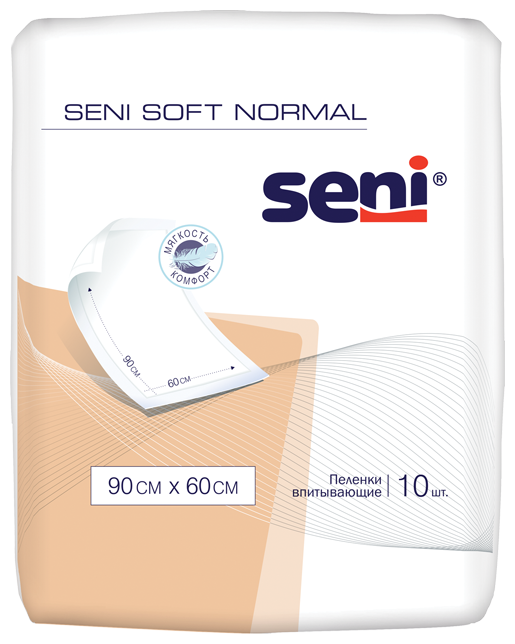 Пеленки впитывающие одноразовые Seni Soft Normal 90 x 60 см, 10 шт.