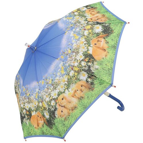 Зонт-трость ZEST, механика, для девочек, голубой