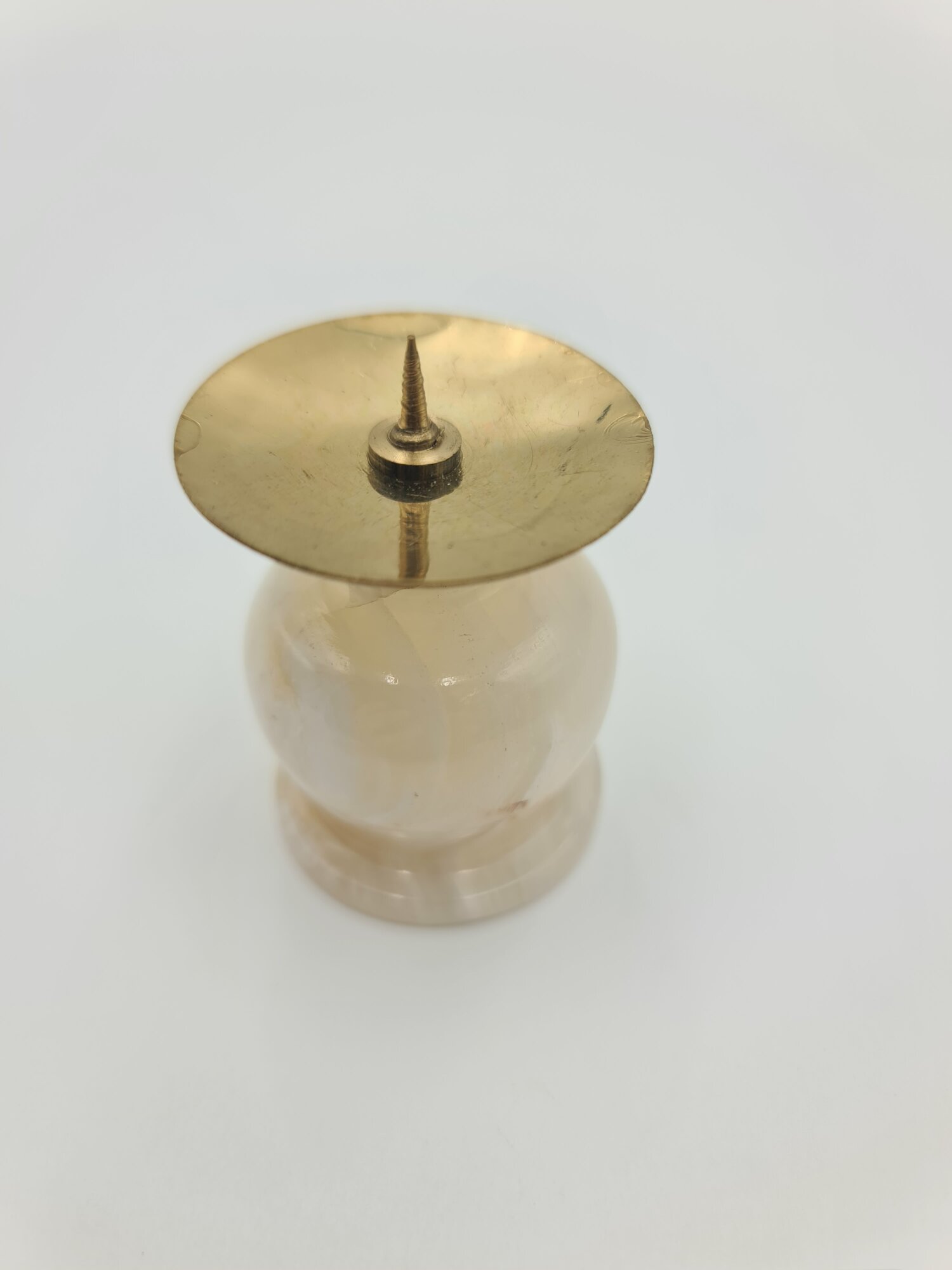 Подсвечник из натурального полудрагоценного камня оникс с иглой — фото 1