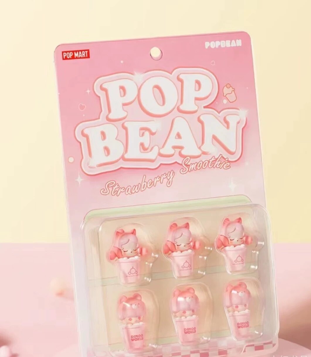 Pop Mart Тайваньская ограниченная серия Стройберри Милкшейк Момо и Диму карты, 6 штук