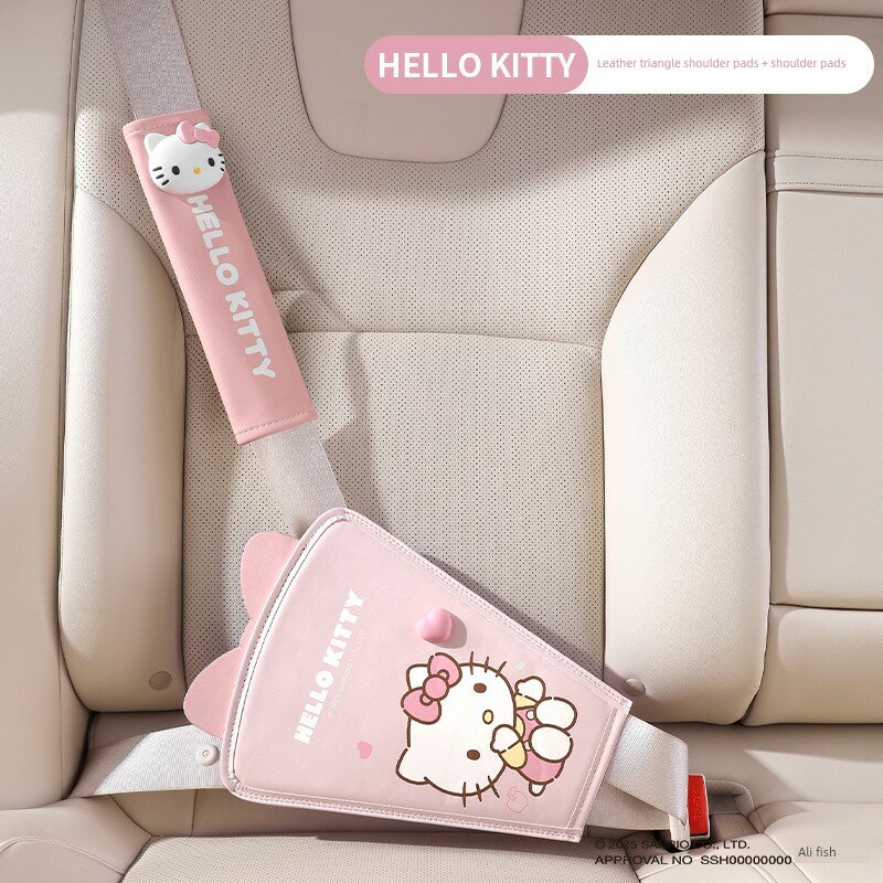 Накладка и фиксатор ремня безопасности для автомобиля с изображением Hello Kitty, 1 комплект (новый дизайн)