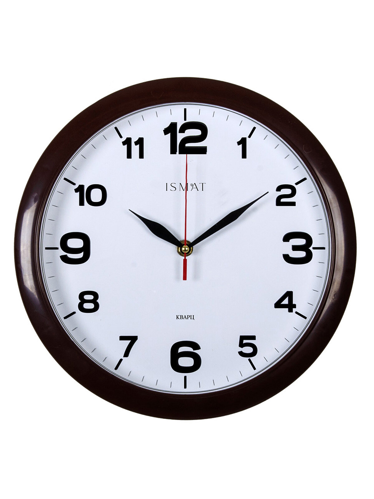 Настенные часы Ismat Decor ISW-18, кварцевые, с батарейкой АА, коричневые