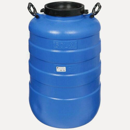 Изображение товара Бочка пластиковая, Радиан, 50 л, пищевая, круглая, с ручками, повышенной прочности, в ассортименте