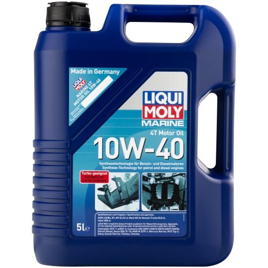 Моторное масло Liqui Moly Marine 4T Motor Oil 10W-40 для лодок, НС-синтетическое 5л