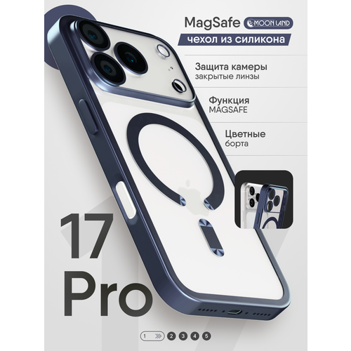 фото Чехол на iphone 17 pro magsafe синий moon land