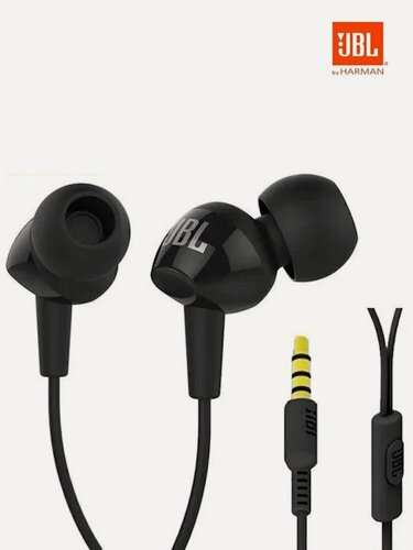 Изображение товара Наушники-гарнитура JBL C100Si, проводные, с микрофоном и позолоченным штекером