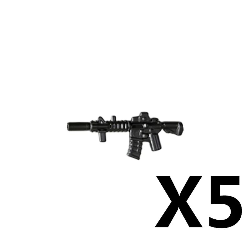 5x Черное оружие для минифигурок