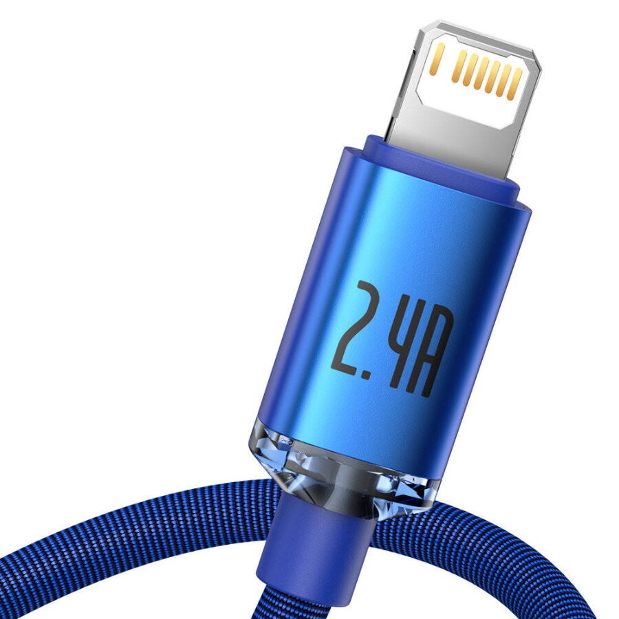 Кабель Baseus Crystal Shine Series Fast Charging Data Cable USB to Lightning 2.4A 1.2m Blue (CAJY000003) — фото 1