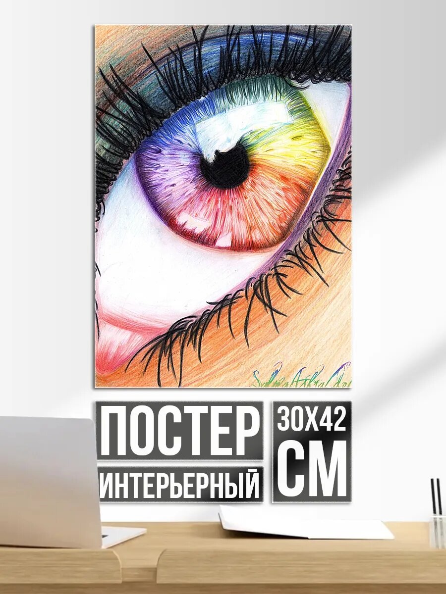 Плакат постер Радужное око