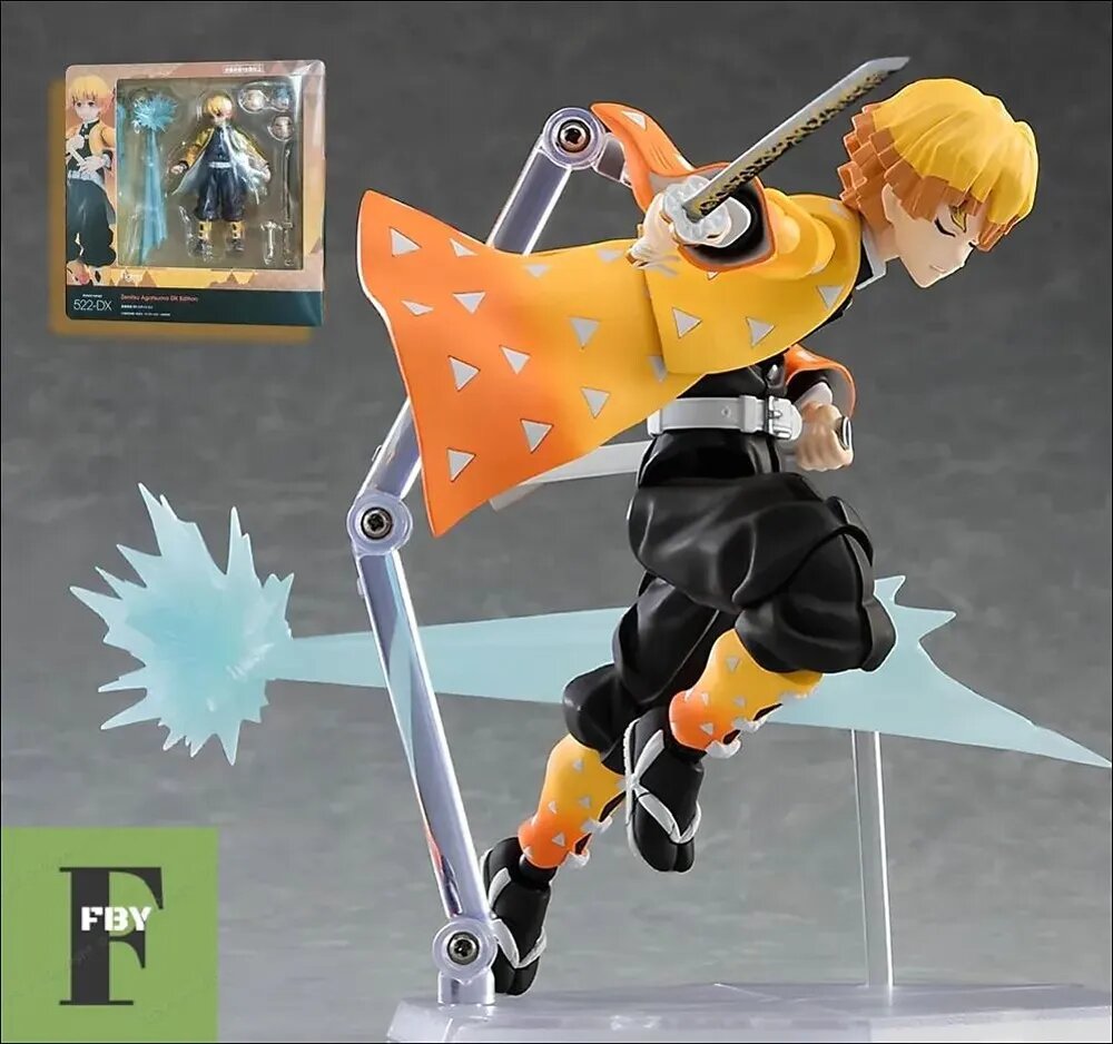 Фигурка Клинок рассекающий демонов Зеницу Агацума / Demon Slayer Zenitsu Agatsuma figma 522 (14см)