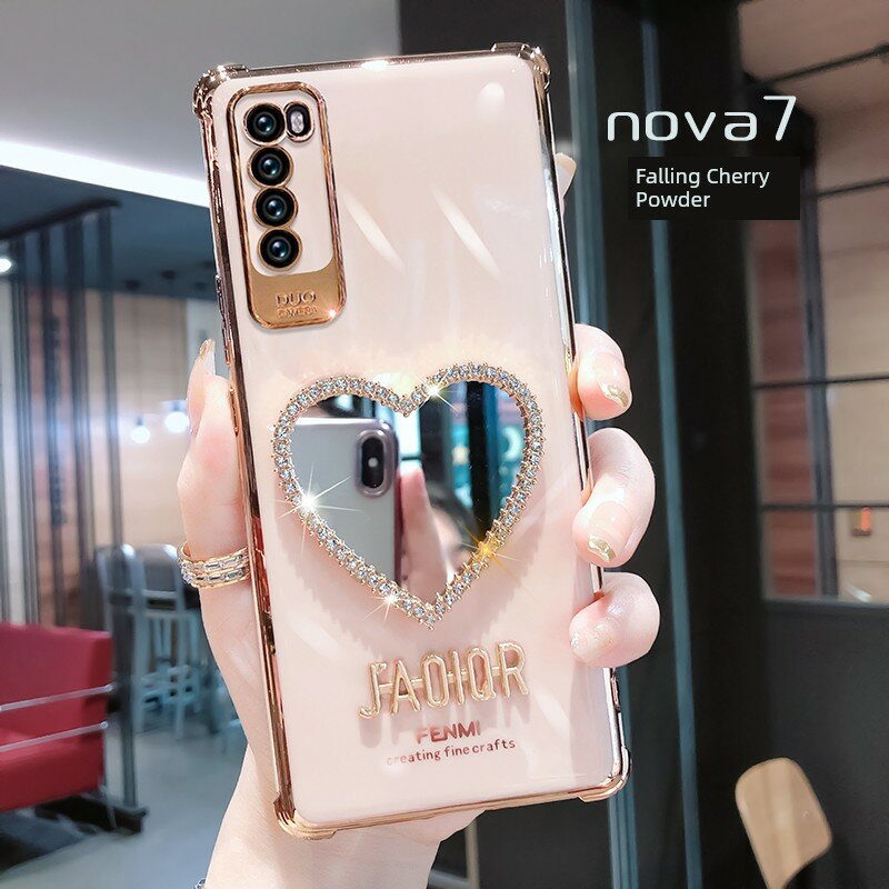 Силиконовый чехол для Huawei nova 7 SE с защитой от ударов, цвет слива розовый
