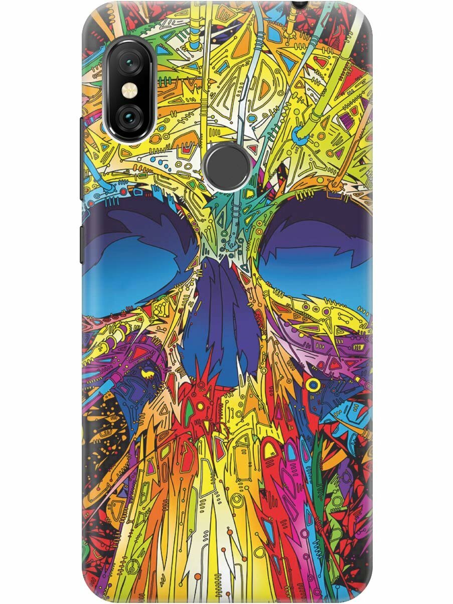 Чехол - накладка ArtColor для Xiaomi Redmi Note 6 Pro с принтом "Череп красок"
