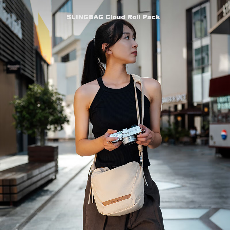 Кошелек-сумка Zhuoer Cloud Roll для фотокамер Fujifilm X-S20 и Canon R8/R50 — удобная плечевая сумка для одной линзы