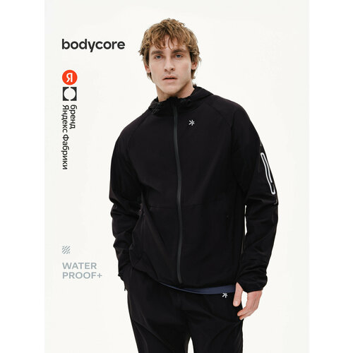 фото Куртка спортивная bodycore из быстросохнущей и водоотталкивающей ткани, размер l, черный