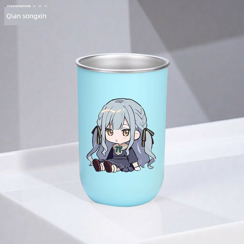 Кофейная кружка из нержавеющей стали с аниме-темой Bang Dream! Ave Mujica Fuchikawa Shoko, 1 шт, синий цвет для фанатов