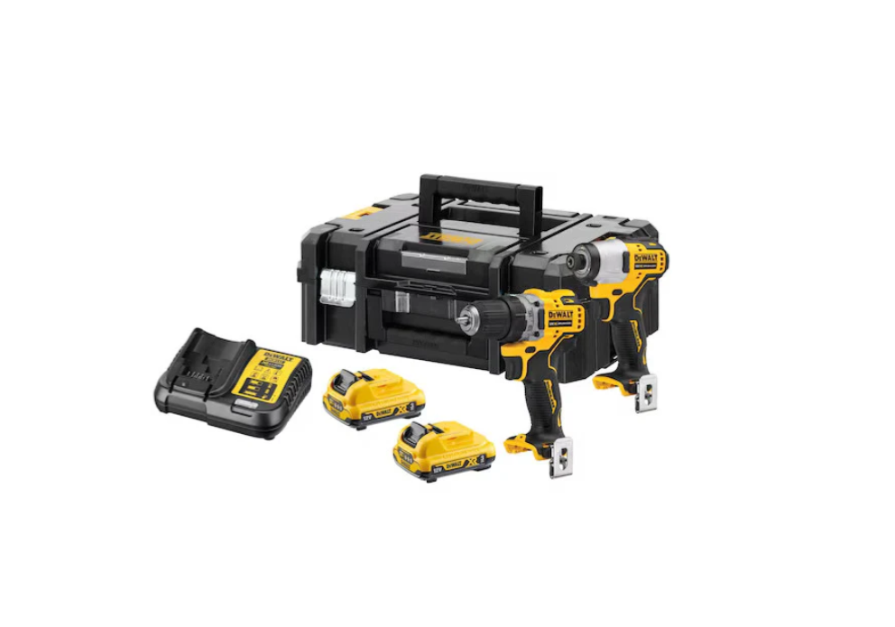 Набор электроинструментов DeWalt DCK2110L2T (шуруповерт, винтоверт, 2 АКБ, кейс)