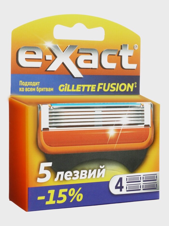 Кассеты мужские E-Xact 5 лезвий, 4 шт.