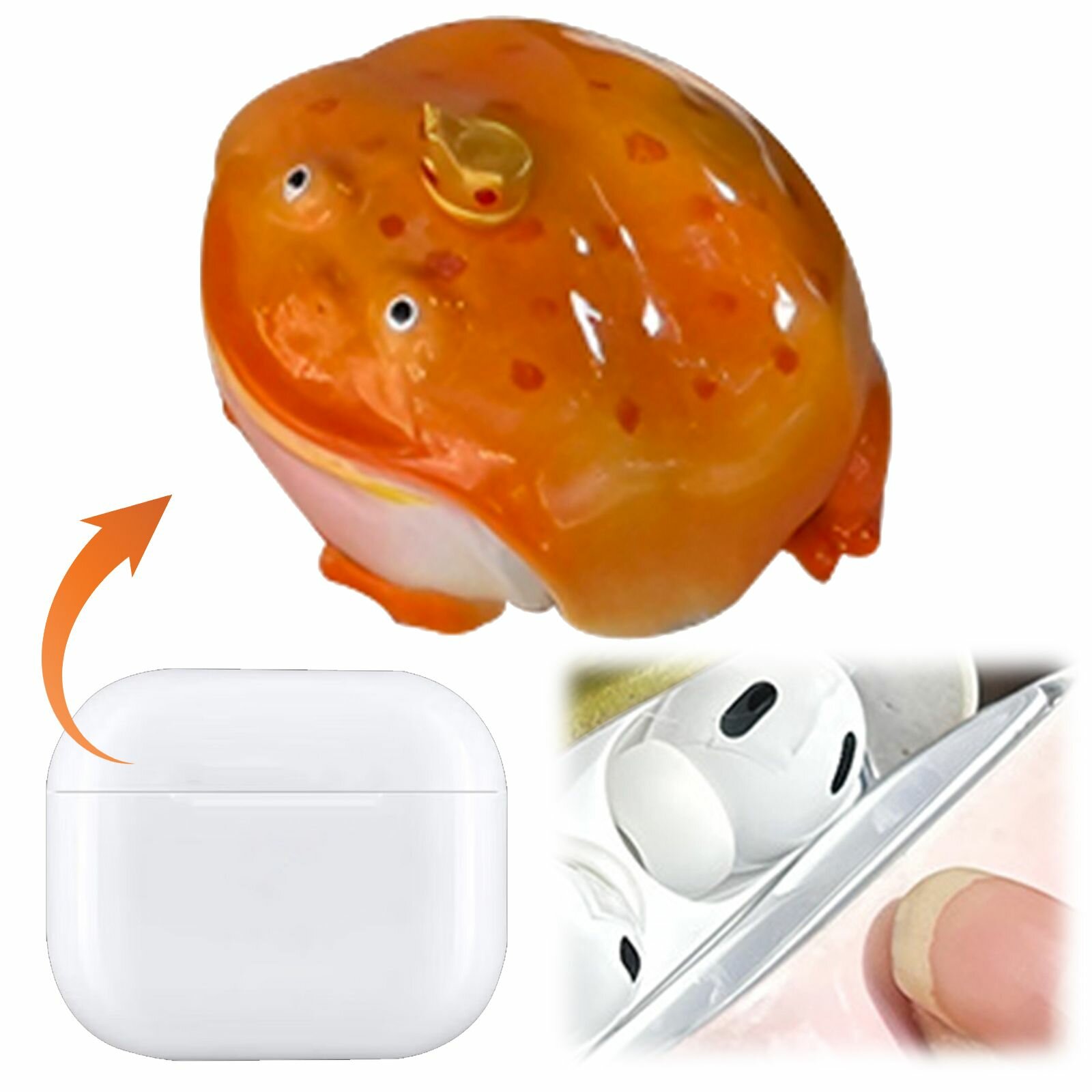 Чехол для AirPods 4 с дизайном лягушки из силикона