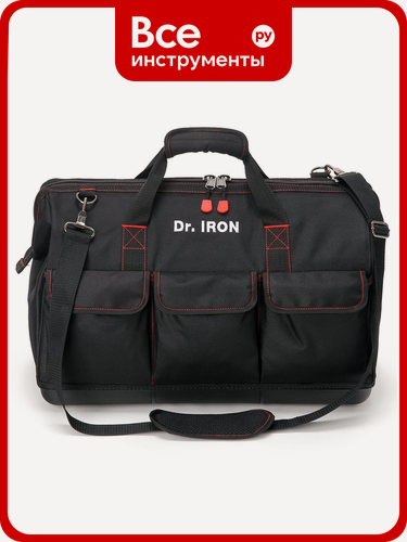 Изображение товара Сумка для инструмента с пластиковым дном с ремнем Dr. IRON 510х260х390 мм DR1029