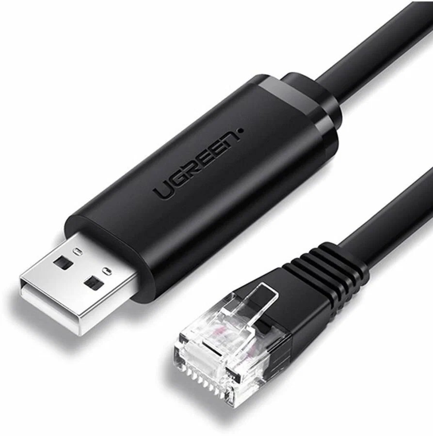 Кабель UGREEN USB-A To RJ45 Console Cable 3m Black CM204 (60813)