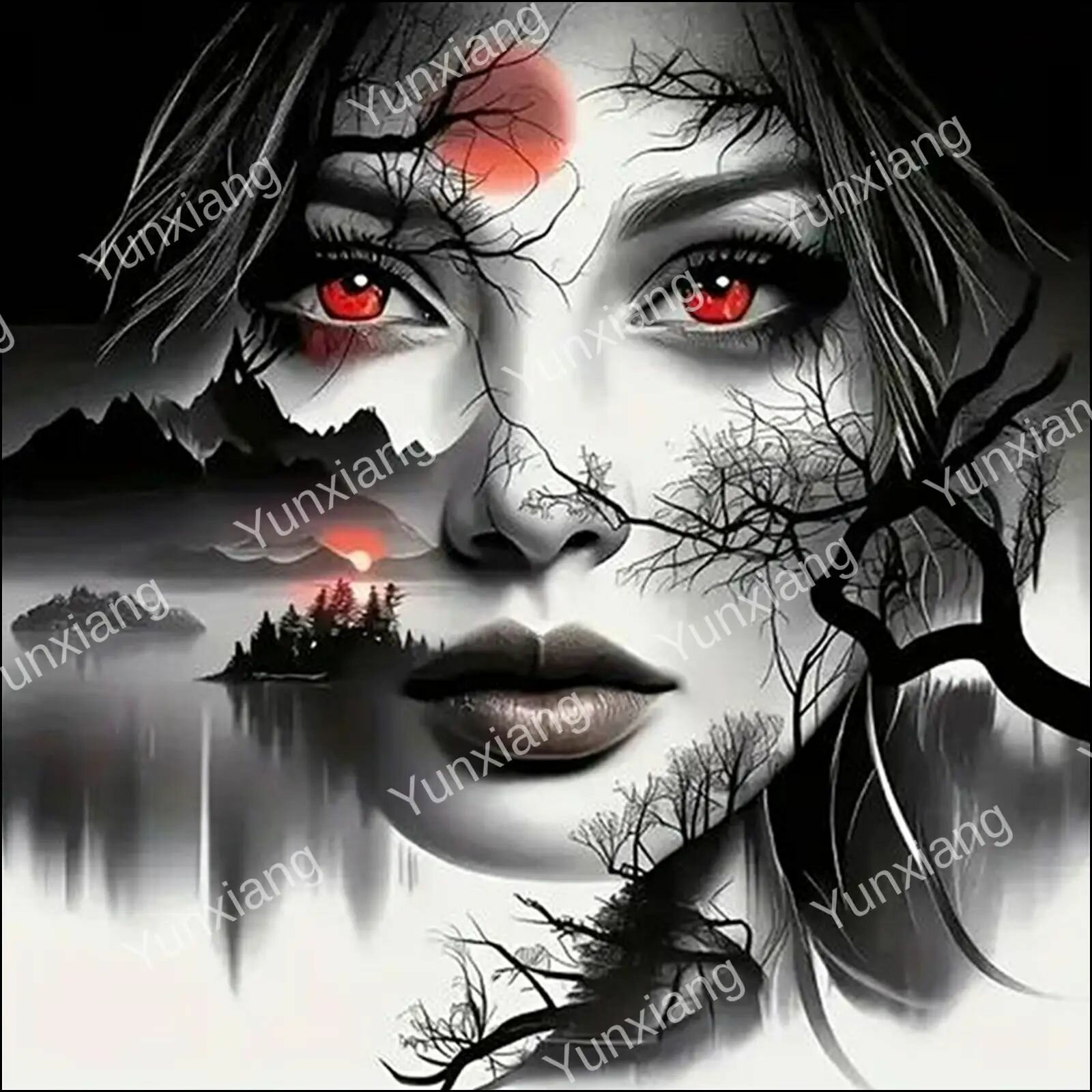 Крестиковый набор Forest Night Lady, хлопковая канва 11CT, размер 40 40 см