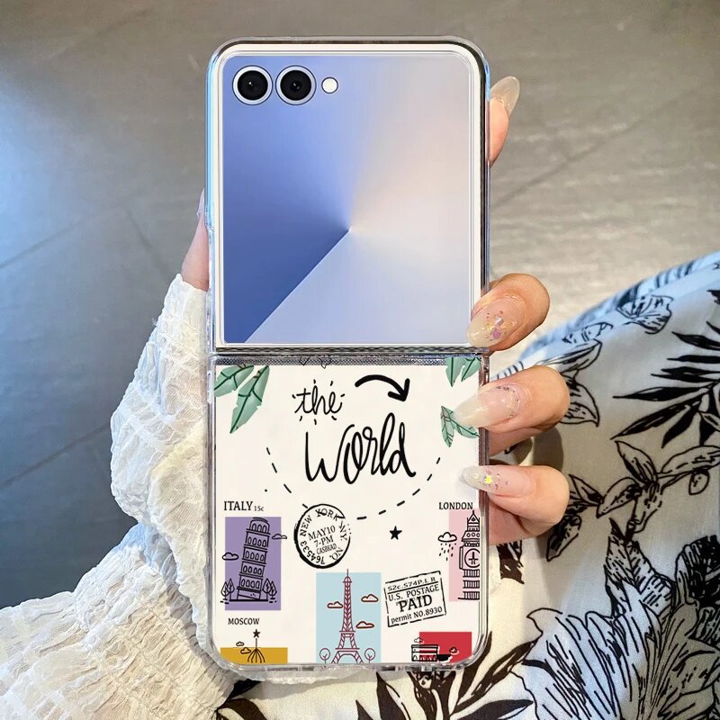Дорожный Чехол С Рисунком Snow Mountain Для Samsung Galaxy Z Flip 7/6/5/4/3/5G/Flip4/Flip5