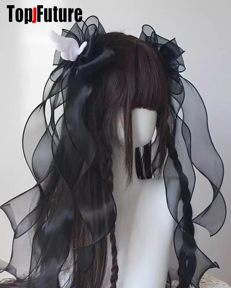 Черные заколки для волос с бантом и крыльями, STYLE3 BLACK2