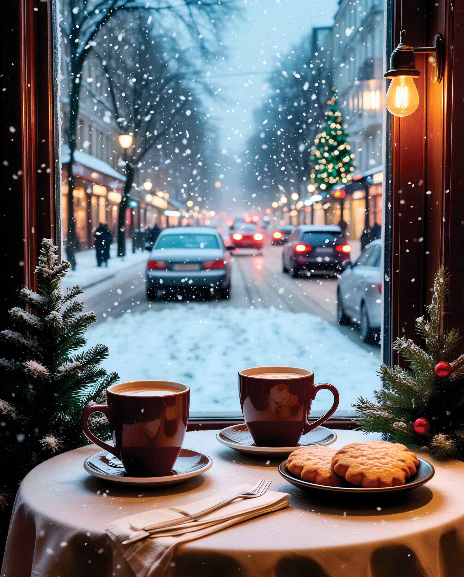 Интерьерная картина на холсте на подрамнике 40х50 Зимний вечер